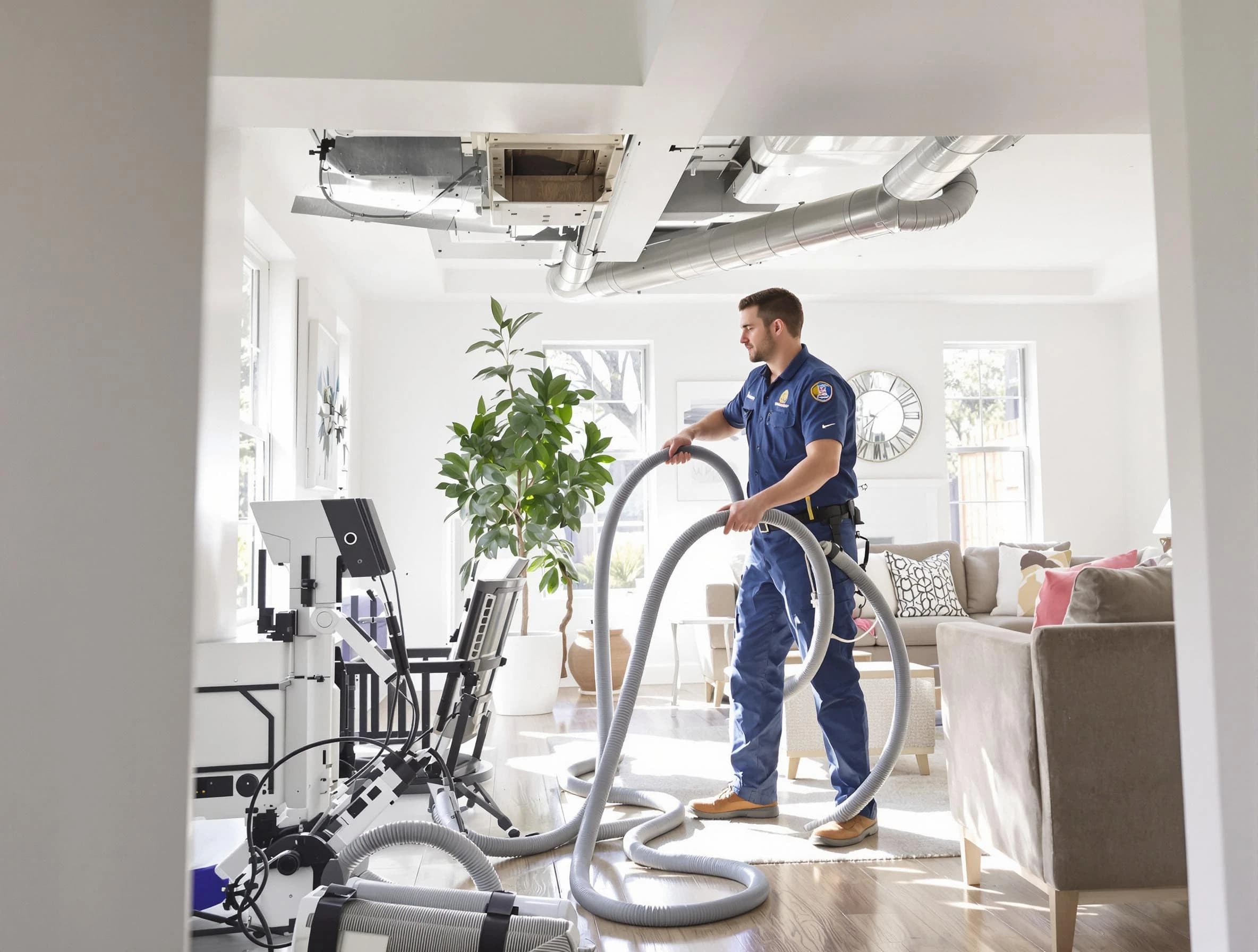 El Mirage Air Duct Cleaning technician performing thorough AC duct cleaning for enhanced cooling efficiency in El Mirage