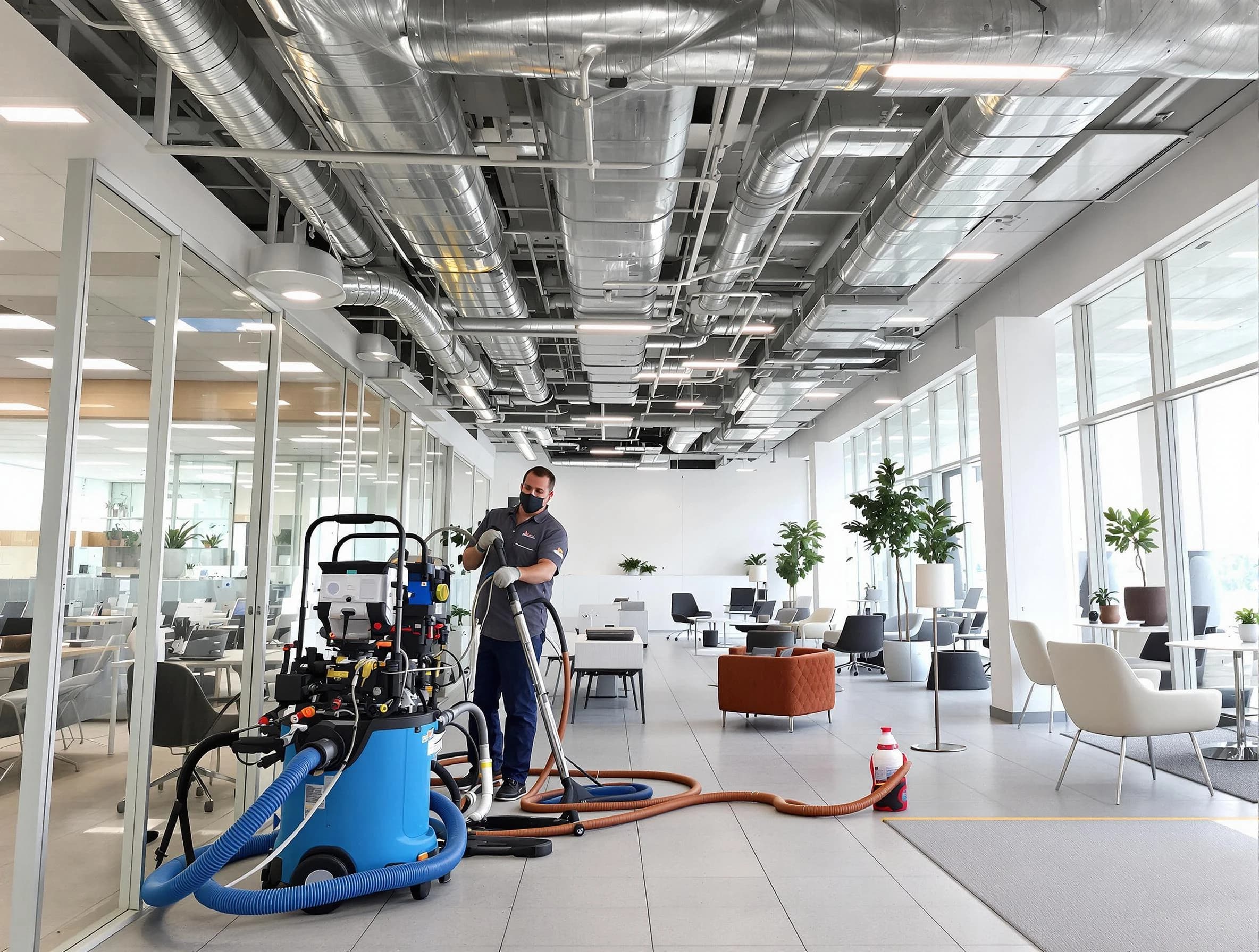 El Mirage Air Duct Cleaning team conducting comprehensive commercial duct cleaning at a business location in El Mirage