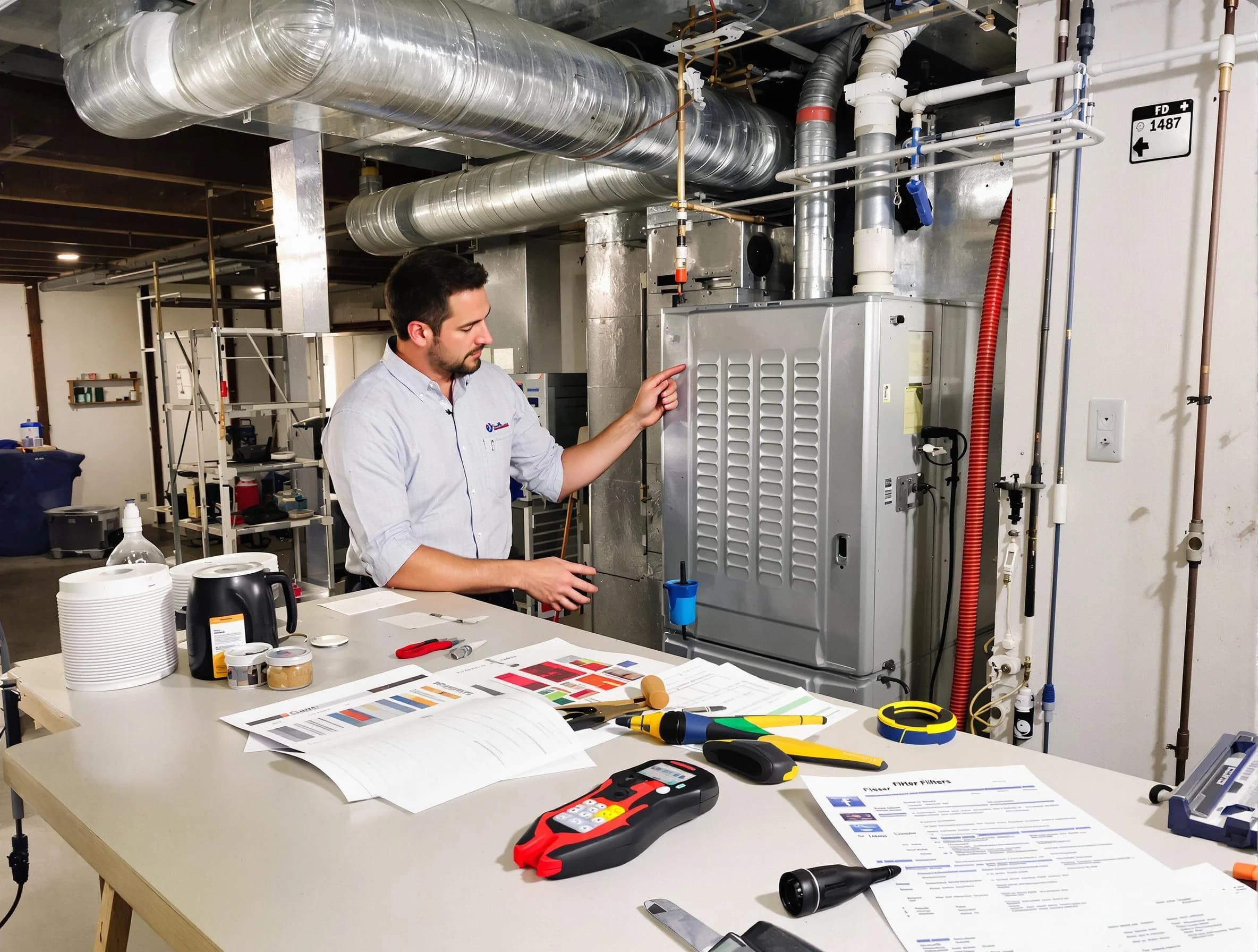 El Mirage Air Duct Cleaning inspector conducting detailed filter system evaluation using professional diagnostic tools in El Mirage