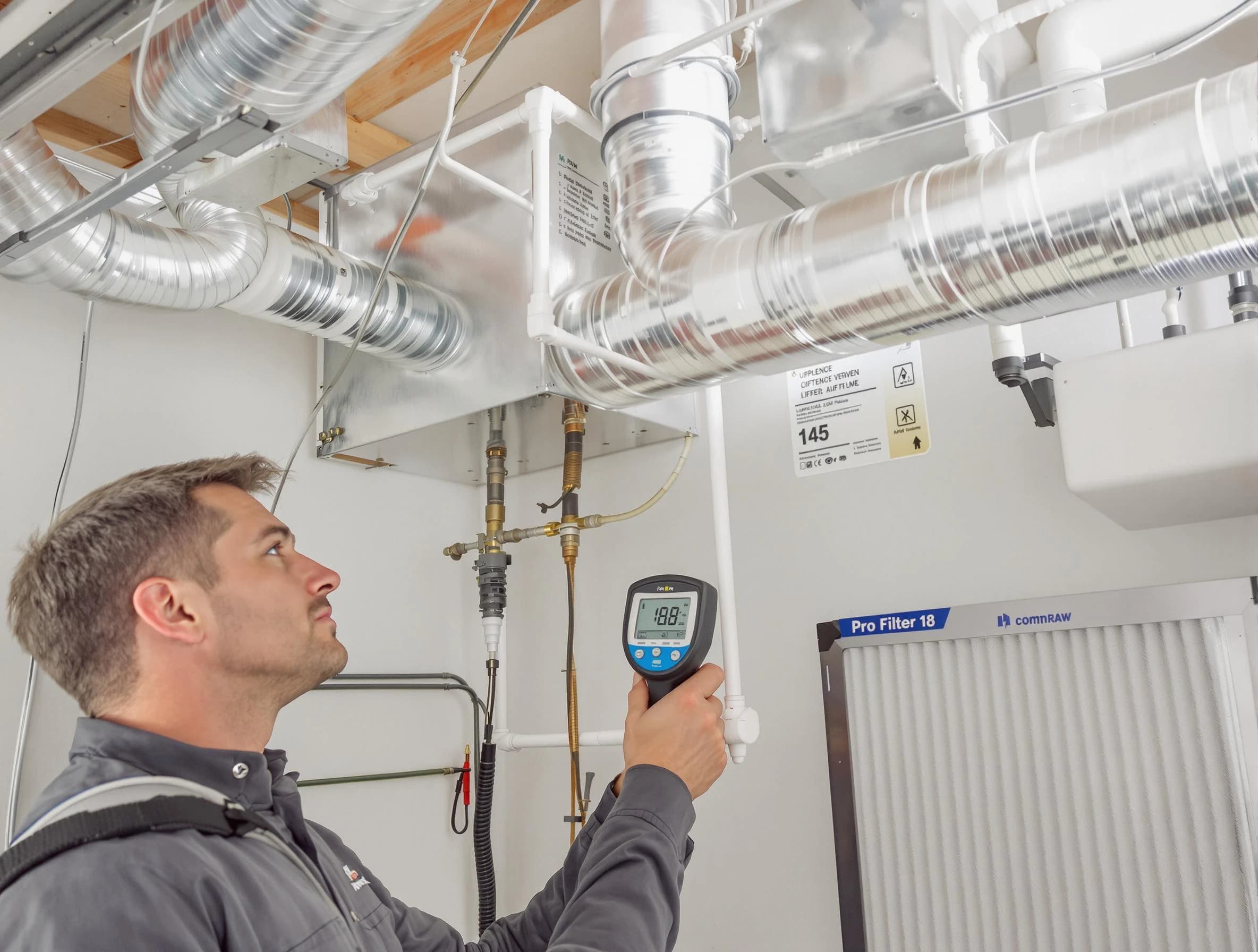 El Mirage Air Duct Cleaning expert conducting detailed filter system inspection using diagnostic tools in El Mirage