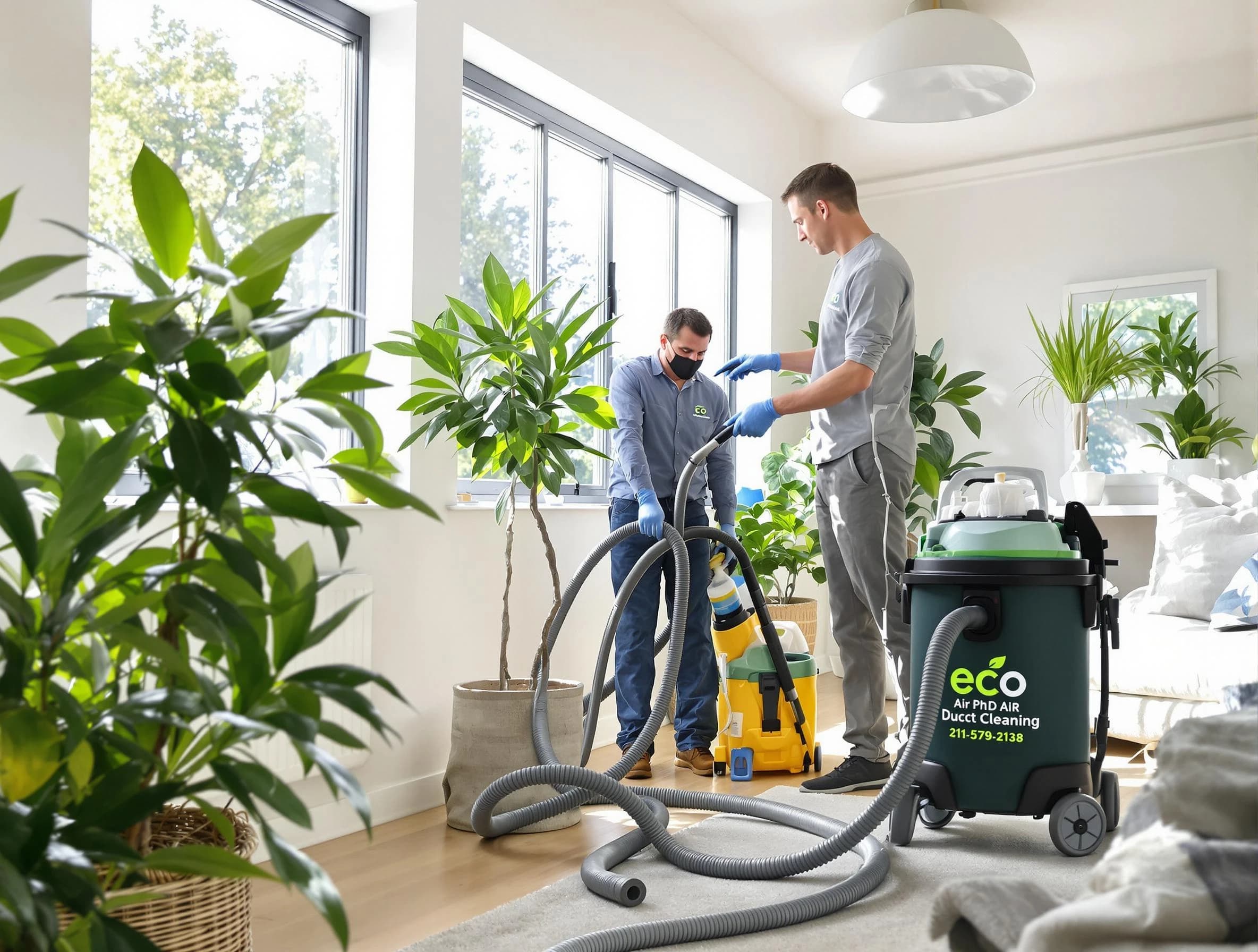 El Mirage Air Duct Cleaning technician performing eco-friendly duct cleaning using sustainable methods in El Mirage