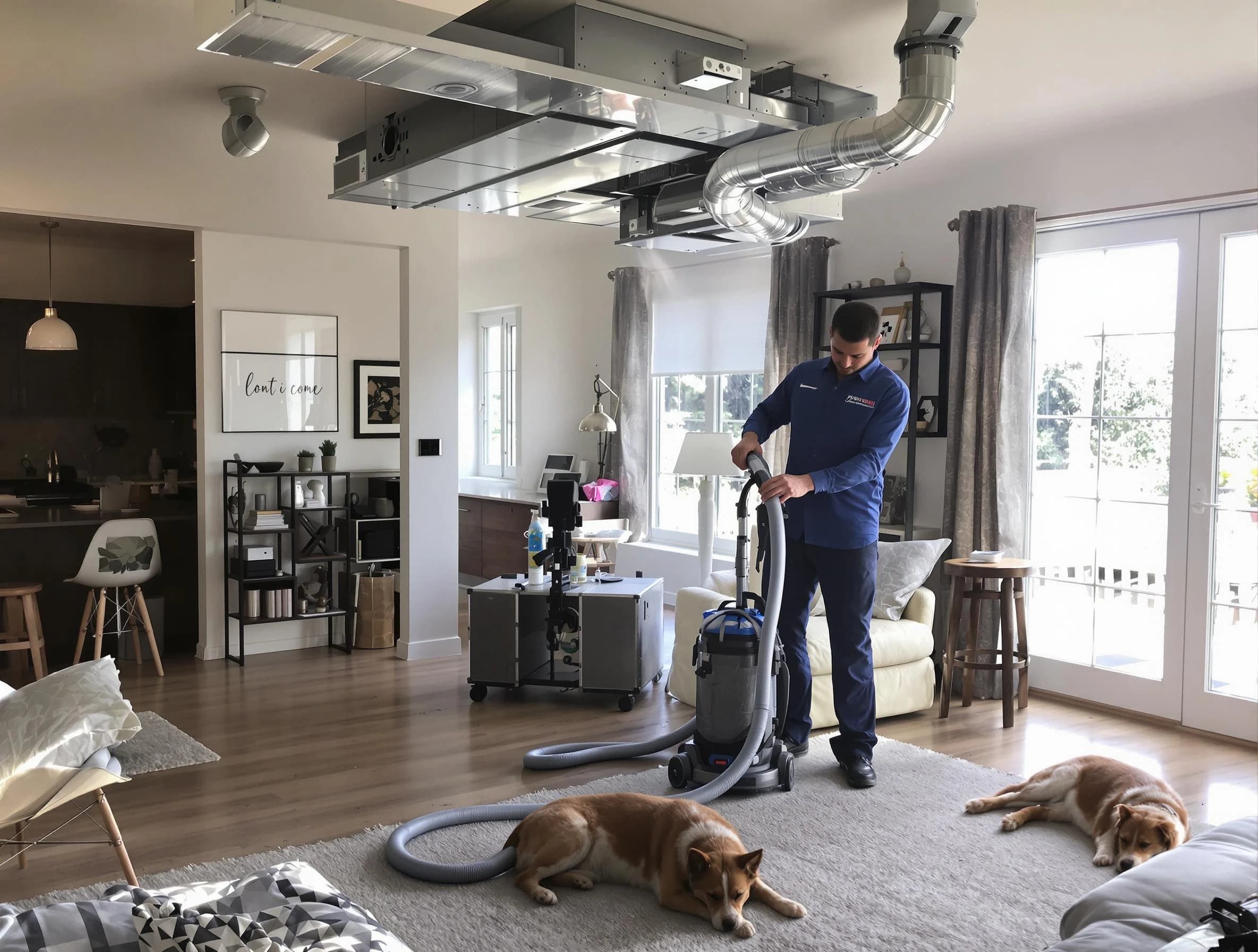 El Mirage Air Duct Cleaning technician performing detailed indoor duct cleaning for improved air quality in El Mirage