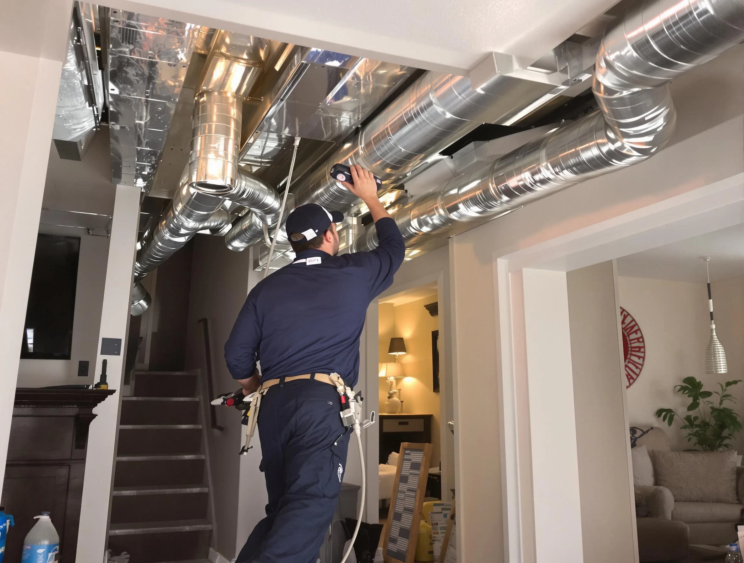 El Mirage Air Duct Cleaning expert performing specialized duct cleaning in a mobile home in El Mirage