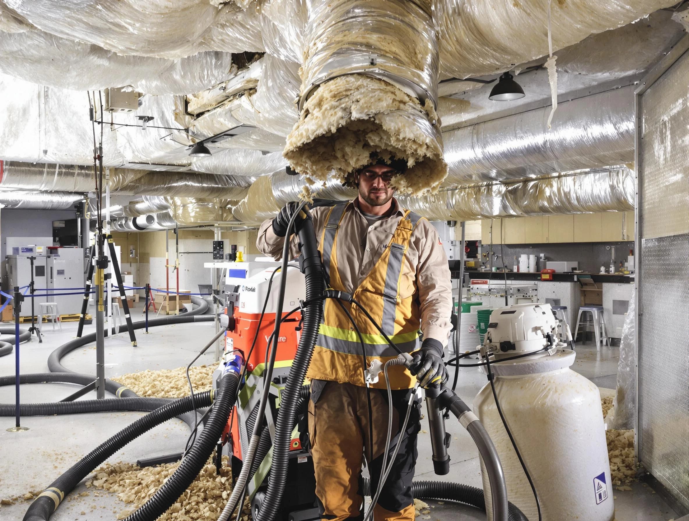 Professional vacuum insulation removal by El Mirage Air Duct Cleaning expert in El Mirage