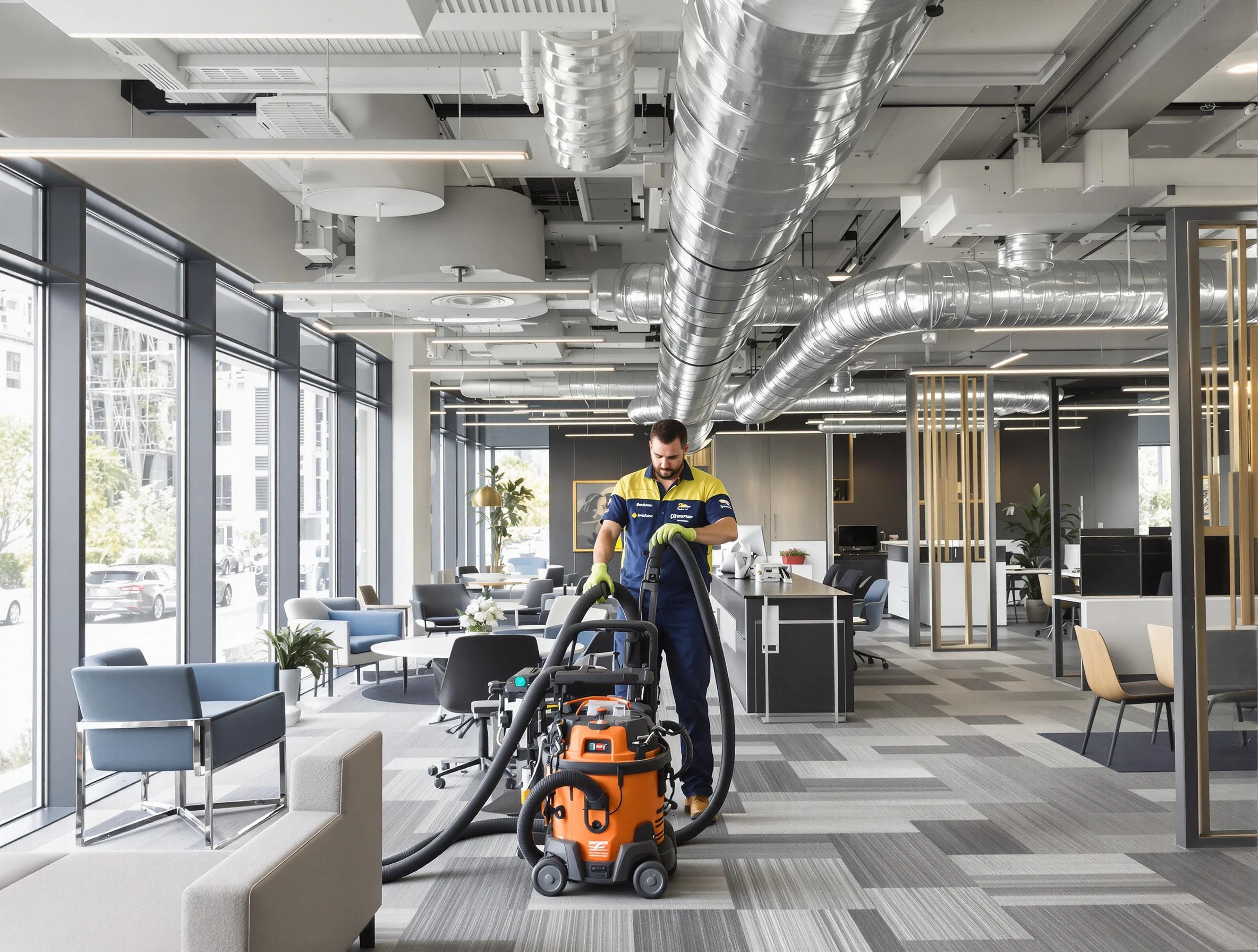 El Mirage Air Duct Cleaning team performing thorough commercial duct cleaning at a El Mirage business center