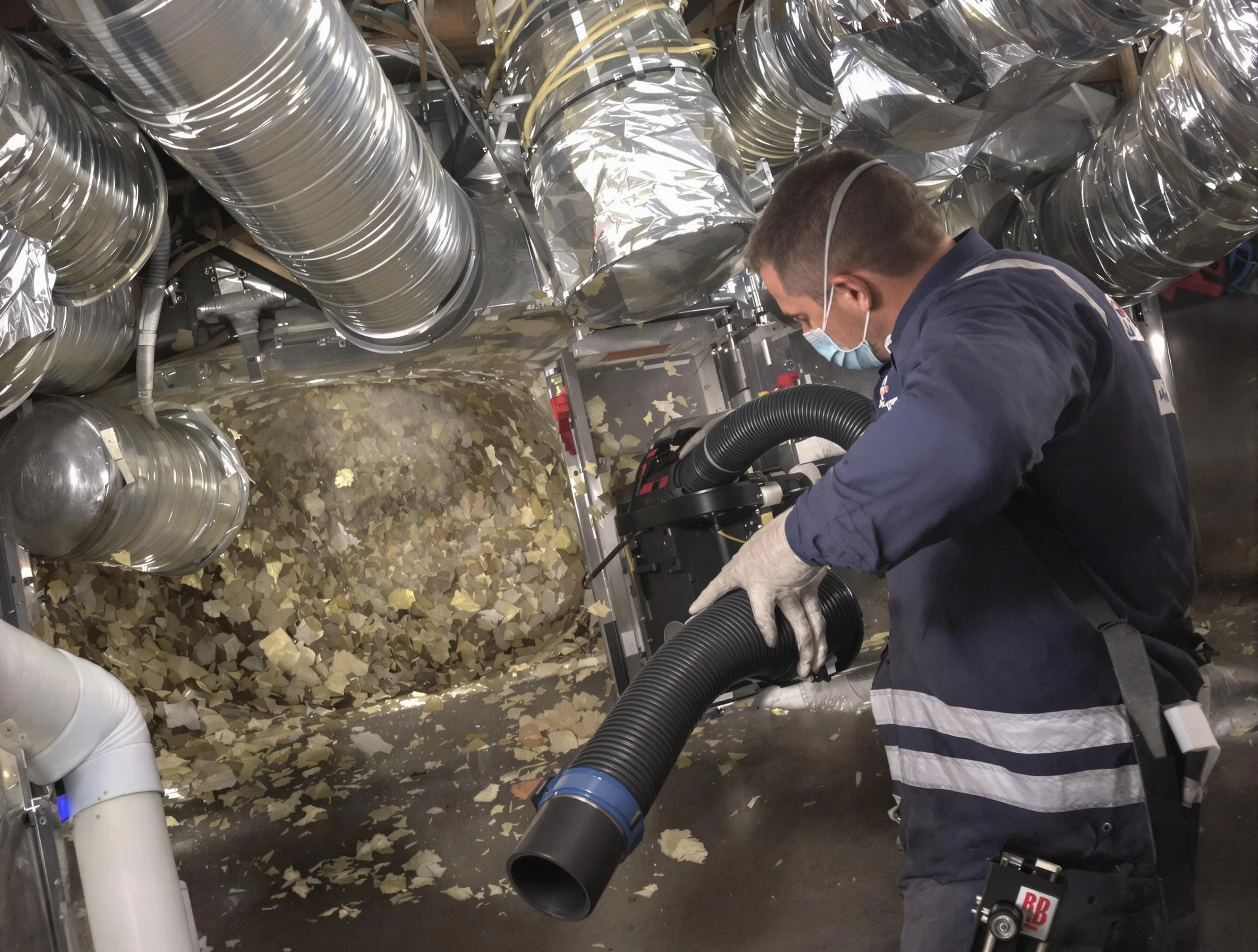 El Mirage Air Duct Cleaning specialist operating negative pressure cleaning equipment for thorough duct maintenance in El Mirage